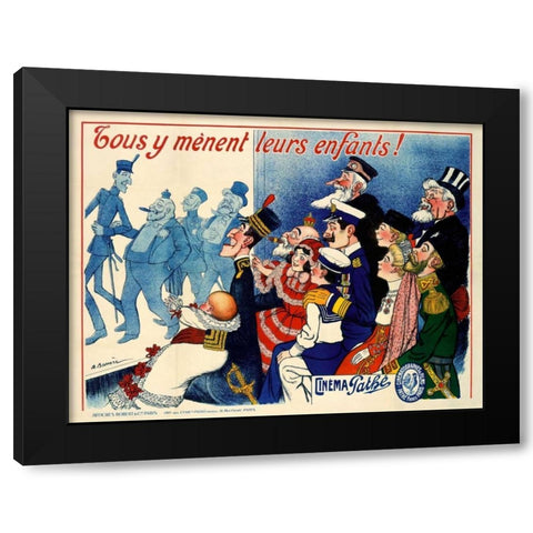 Cinema Pathe Black Modern Wood Framed Art Print with Double Matting by Barrere, Adrien