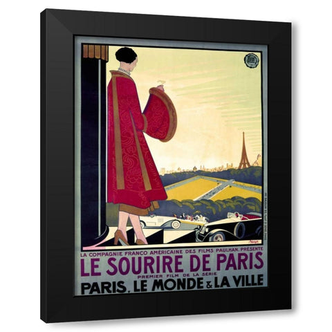 Le Sourire de Paris Black Modern Wood Framed Art Print by Becan Bernard