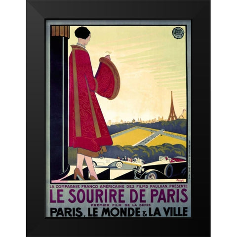 Le Sourire de Paris Black Modern Wood Framed Art Print by Becan Bernard