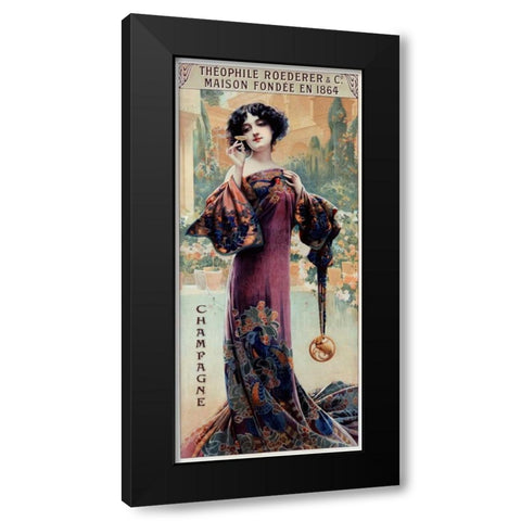 Champagne Roederer Black Modern Wood Framed Art Print by Camps, Gaspar