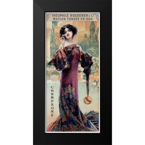Champagne Roederer Black Modern Wood Framed Art Print by Camps, Gaspar