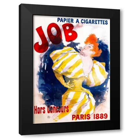 Job / Papier a Cigarettes Black Modern Wood Framed Art Print by Cheret, Jules