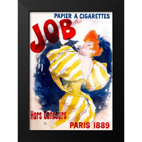 Job / Papier a Cigarettes Black Modern Wood Framed Art Print by Cheret, Jules