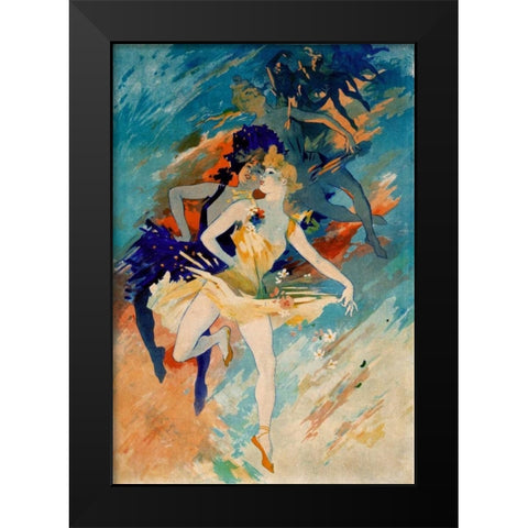 Les Arts / La Danse Black Modern Wood Framed Art Print by Cheret, Jules
