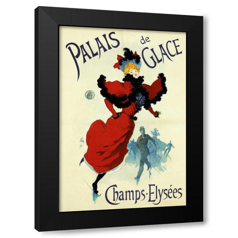 Palais de Glace Black Modern Wood Framed Art Print by Cheret, Jules