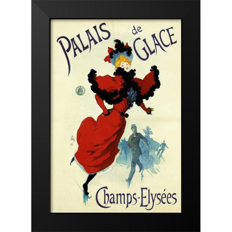 Palais de Glace Black Modern Wood Framed Art Print by Cheret, Jules