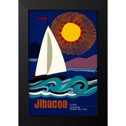 Jibacoa Black Modern Wood Framed Art Print by Hernandez, Jorge