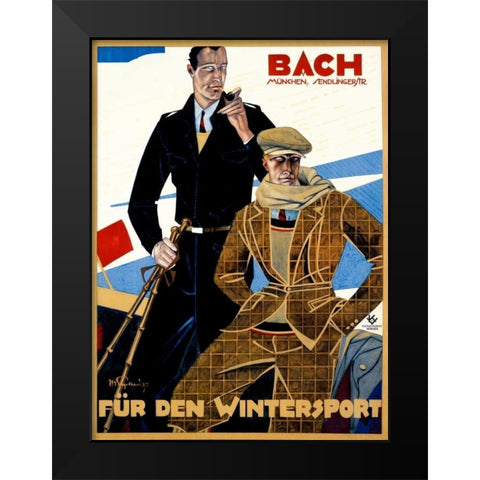 Bach / Fur den Wintersport Black Modern Wood Framed Art Print by Engelhard, Julius Ussy