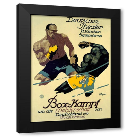 Box-Kampf Black Modern Wood Framed Art Print with Double Matting by Engelhard, Julius Ussy