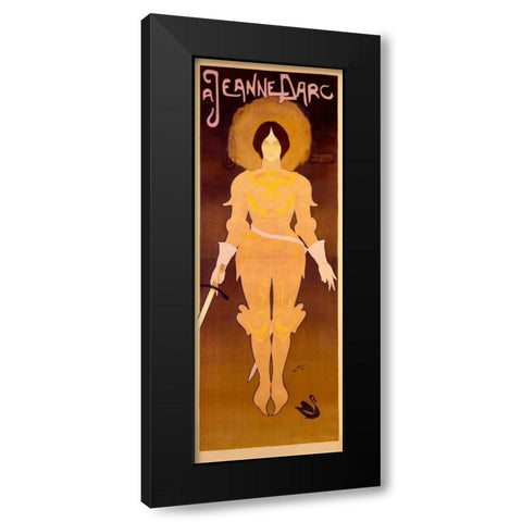 Joan dArc Black Modern Wood Framed Art Print by De Feure, Georges