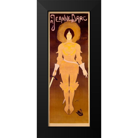 Joan dArc Black Modern Wood Framed Art Print by De Feure, Georges