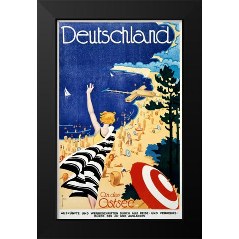 Deutschland / An der Ostsee Black Modern Wood Framed Art Print by Fries, Leonhard F.W.
