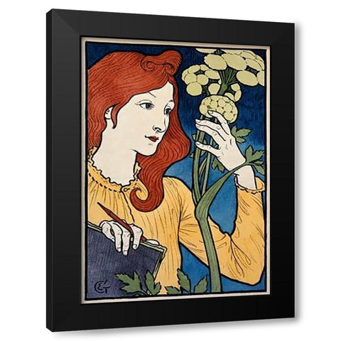 Salon des Cent / ExVintageition E Grasset Black Modern Wood Framed Art Print with Double Matting by Grasset, Eugene
