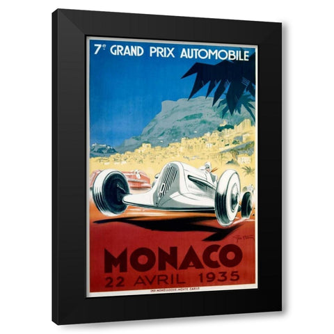 Monaco / 22 Avril 1935 Black Modern Wood Framed Art Print with Double Matting by Ham, Geo