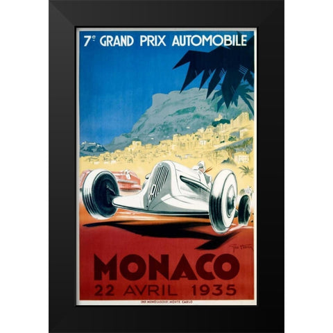 Monaco / 22 Avril 1935 Black Modern Wood Framed Art Print by Ham, Geo