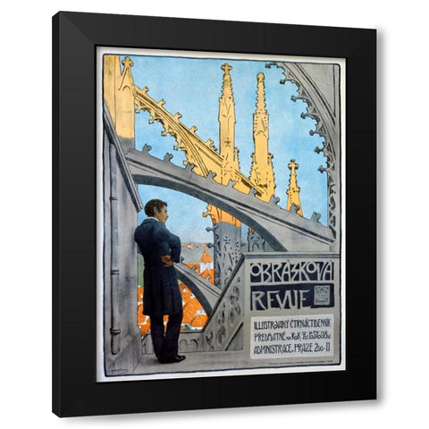 Obrazkova Revue Black Modern Wood Framed Art Print with Double Matting by Hofbauer, Arnost