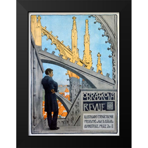 Obrazkova Revue Black Modern Wood Framed Art Print by Hofbauer, Arnost