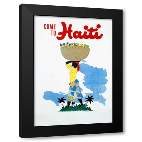 Come to Haiti Black Modern Wood Framed Art Print with Double Matting by Lafond, E.