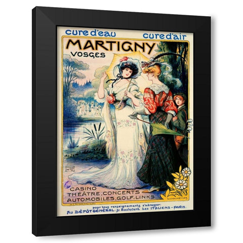 Martigny Black Modern Wood Framed Art Print by Metivet, Luc