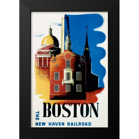 New Haven Railroad / Boston Black Modern Wood Framed Art Print by Nason, Ben
