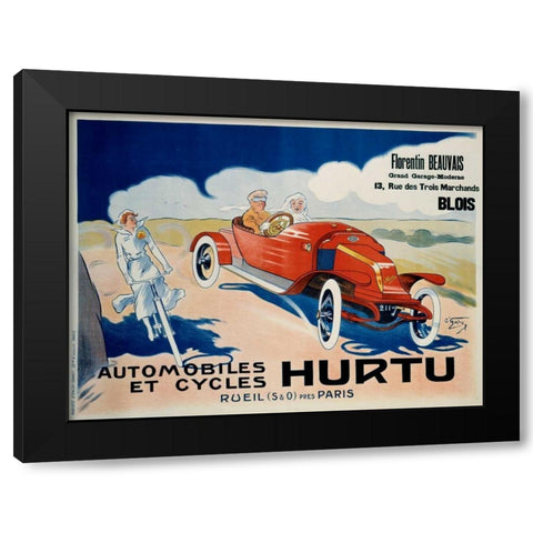 Hurtu Automobiles et Cycles Black Modern Wood Framed Art Print with Double Matting by OGalop