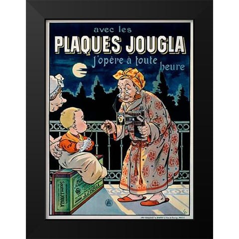 Plaques Jougla Black Modern Wood Framed Art Print by Oge, Eugene