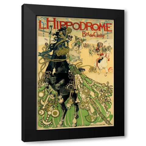 LHippodrome Black Modern Wood Framed Art Print with Double Matting by Orazi, Manuel