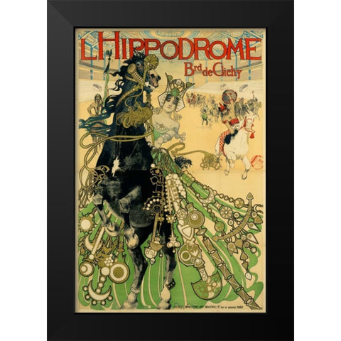 LHippodrome Black Modern Wood Framed Art Print by Orazi, Manuel