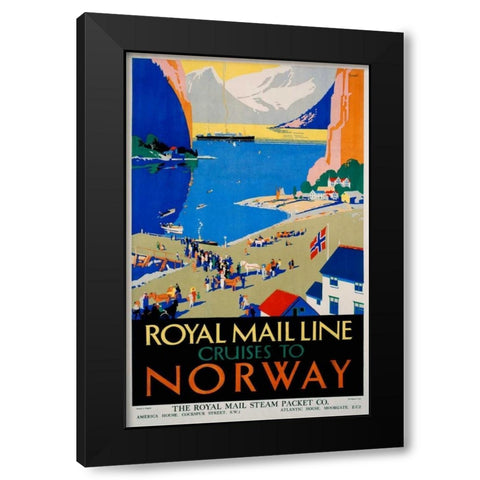 Royal Mail Cruises / Norway Black Modern Wood Framed Art Print by Padden, Daphne