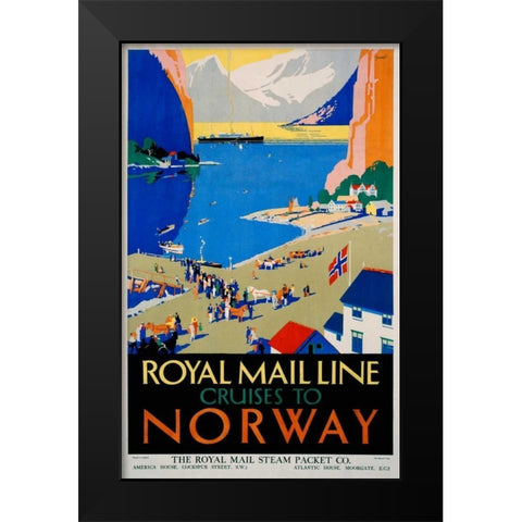 Royal Mail Cruises / Norway Black Modern Wood Framed Art Print by Padden, Daphne