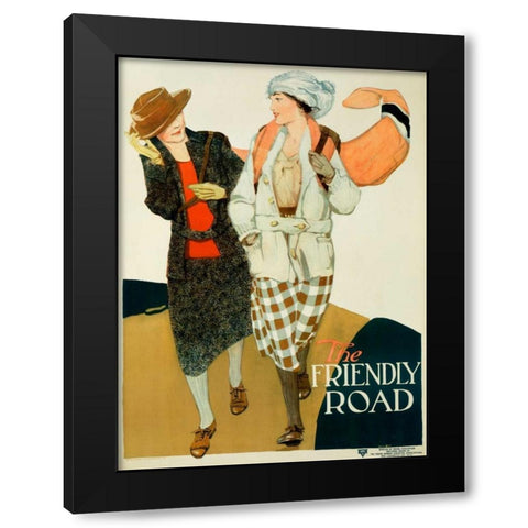 YWCA / The Friendly Road Black Modern Wood Framed Art Print with Double Matting by Parkhurst, Anita
