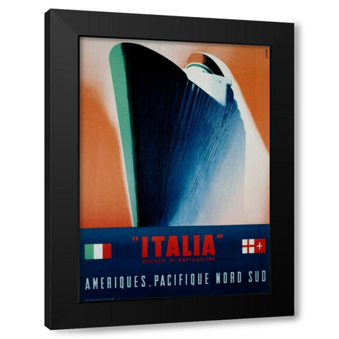 Italia Black Modern Wood Framed Art Print by Patrone, Giovanni