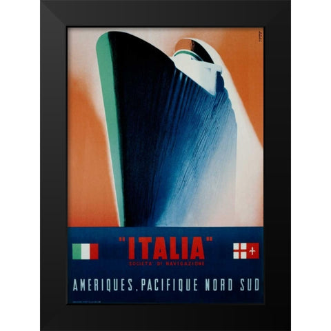 Italia Black Modern Wood Framed Art Print by Patrone, Giovanni
