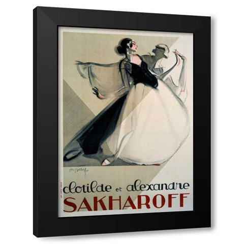 Clotilde et Alexandre Sakharoff Black Modern Wood Framed Art Print by Petit, Philippe