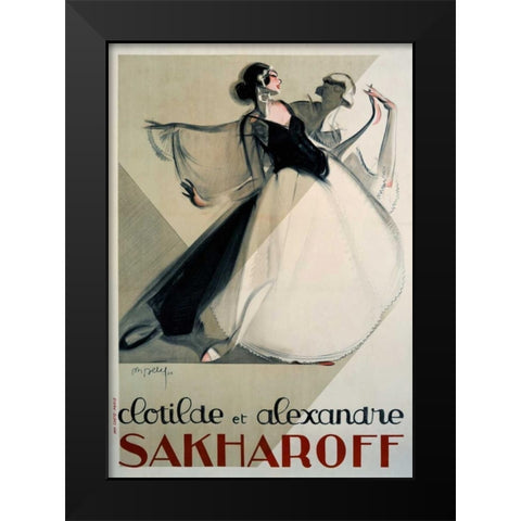 Clotilde et Alexandre Sakharoff Black Modern Wood Framed Art Print by Petit, Philippe