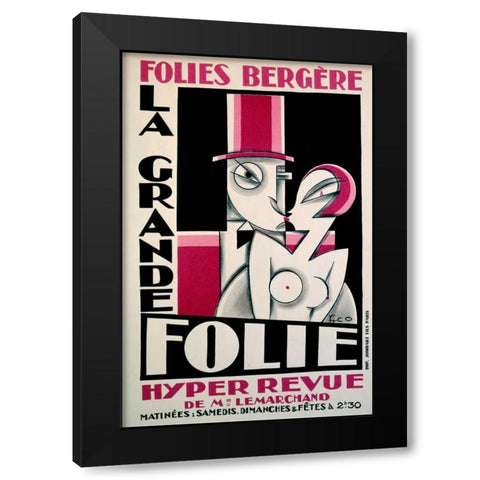 Folies-Bergere / La Grande Folie Black Modern Wood Framed Art Print with Double Matting by Pico