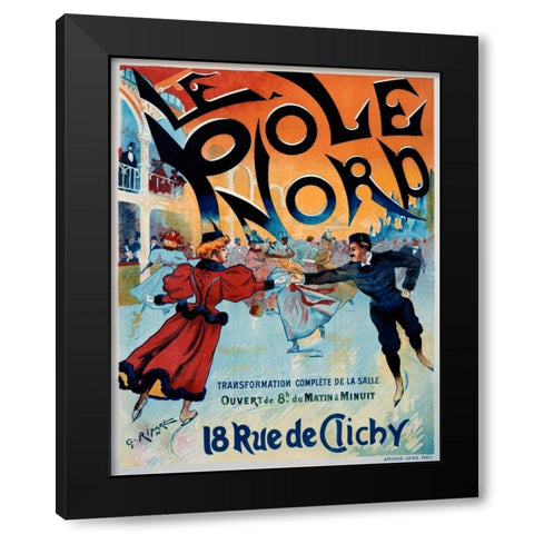 Le Pole Nord Black Modern Wood Framed Art Print with Double Matting by Ripart, Georges