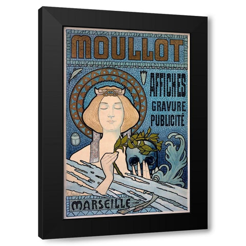 Moullot Black Modern Wood Framed Art Print by Roux, E.