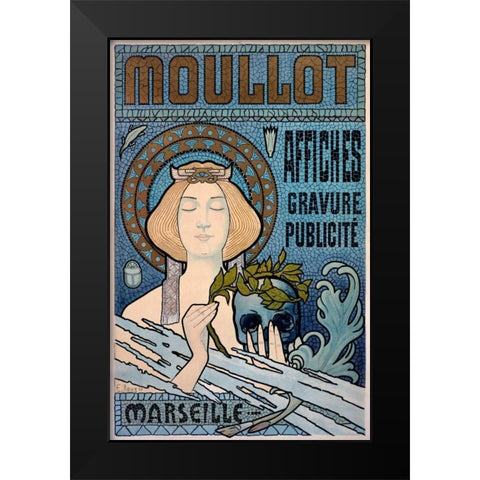 Moullot Black Modern Wood Framed Art Print by Roux, E.