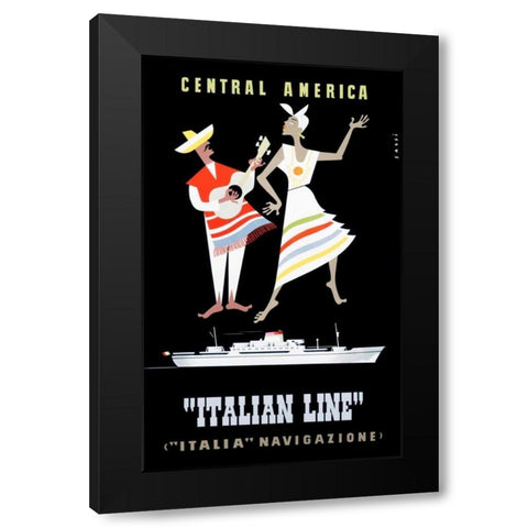 â€œItalian Lineâ€ / Central America Black Modern Wood Framed Art Print by Sassi, Alda