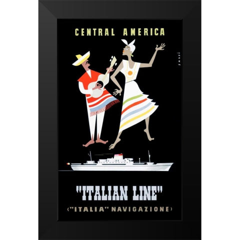 â€œItalian Lineâ€ / Central America Black Modern Wood Framed Art Print by Sassi, Alda