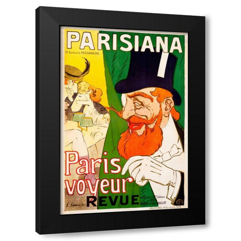 Parisiana / Paris voyeur Black Modern Wood Framed Art Print with Double Matting by Saunier, J.