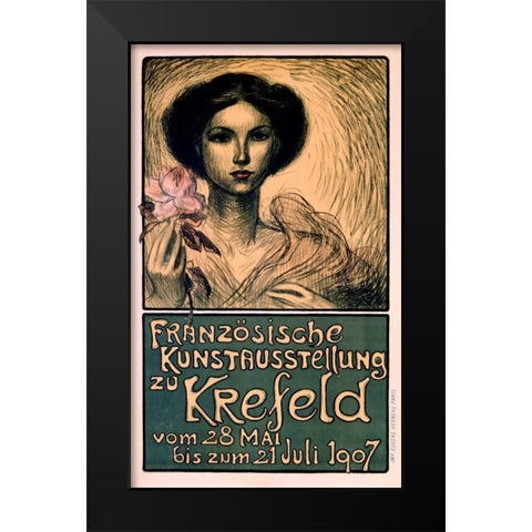 Franzosische Kunstausstellung zu Krefeld Black Modern Wood Framed Art Print by Steinlen, Theophile