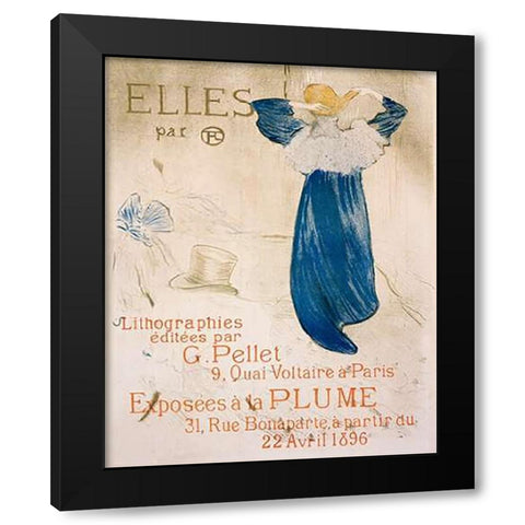 Elles Black Modern Wood Framed Art Print with Double Matting by Toulouse-Lautrec, Henri