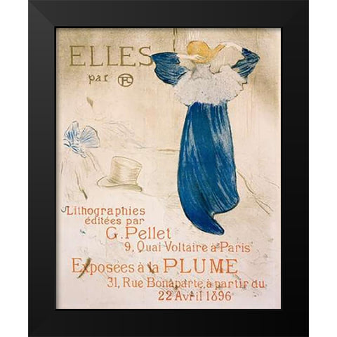Elles Black Modern Wood Framed Art Print by Toulouse-Lautrec, Henri