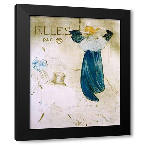 Elles Black Modern Wood Framed Art Print by Toulouse-Lautrec, Henri