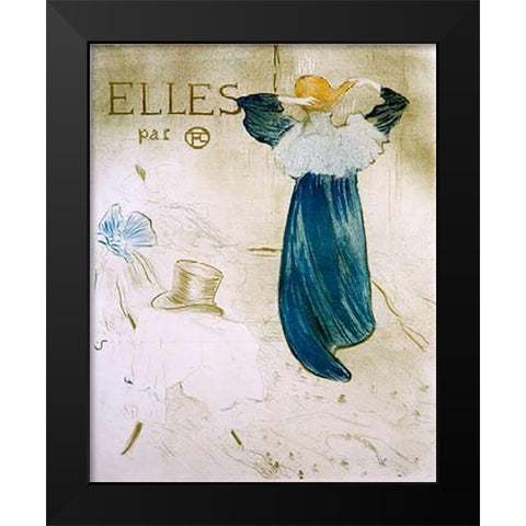 Elles Black Modern Wood Framed Art Print by Toulouse-Lautrec, Henri