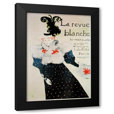 La Revue Blanche Black Modern Wood Framed Art Print by Toulouse-Lautrec, Henri