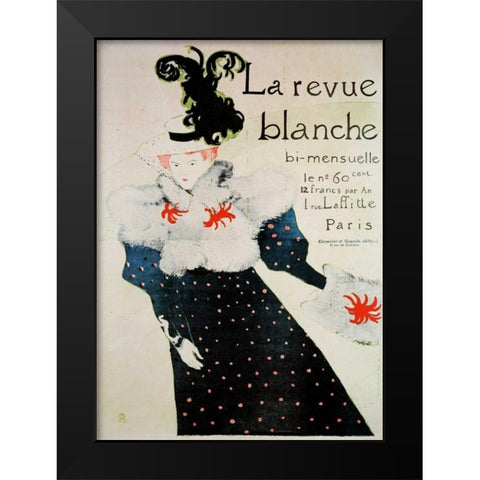 La Revue Blanche Black Modern Wood Framed Art Print by Toulouse-Lautrec, Henri