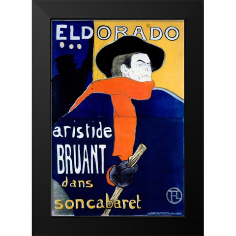 Eldorado / Aristide Bruant Black Modern Wood Framed Art Print by Toulouse-Lautrec, Henri